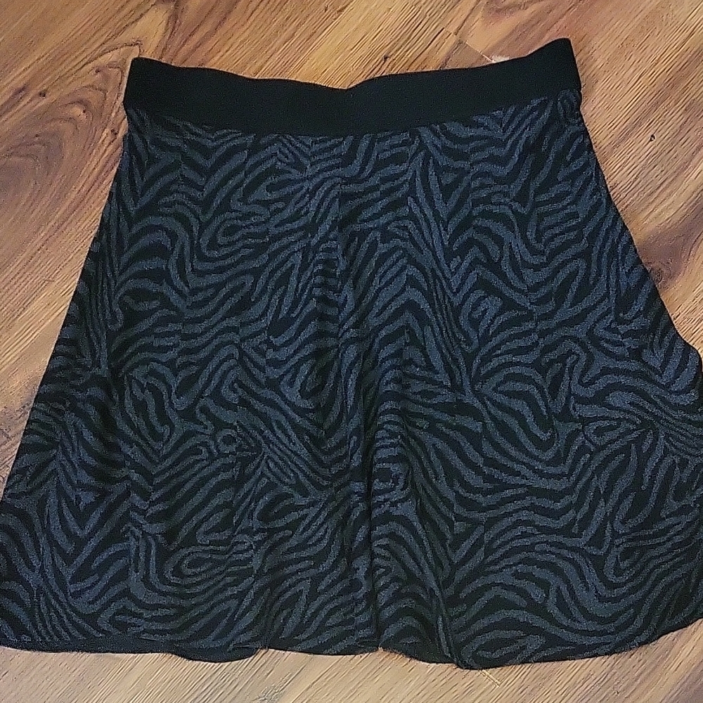 Black Zebra Print Sweater Skirt